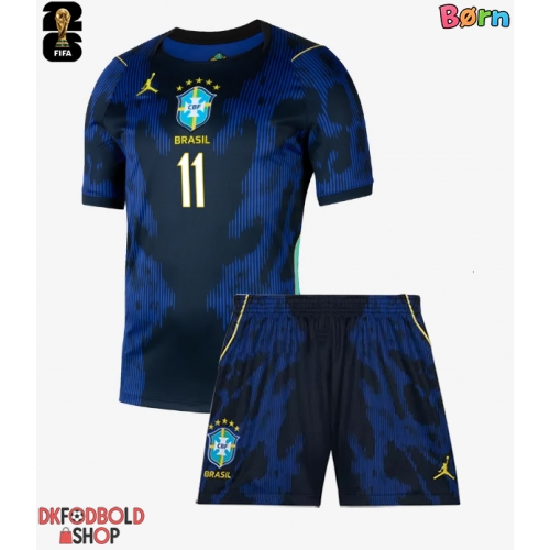 Brasilien Raphinha Belloli #11 Udebanesæt Børn VM 2026 Kort ærmer (+ korte bukser)